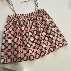 LOFT linen blend strappy blouse, size small